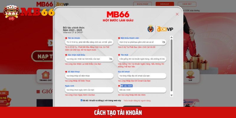 Hướng dẫn quy trình tạo tài khoản cược nhanh gọn nhất