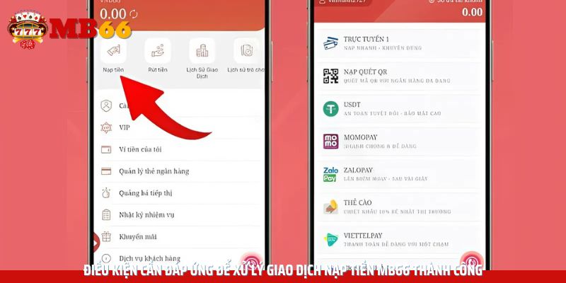 Tuân thủ tất cả yêu cầu nạp tiền Mb66 do nền tảng quy định