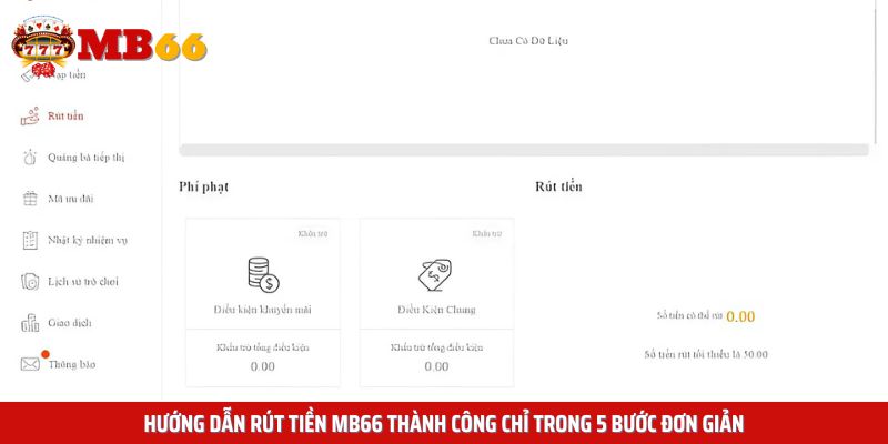 Tiến trình rút tiền Mb66 hoàn tất trong vài phút