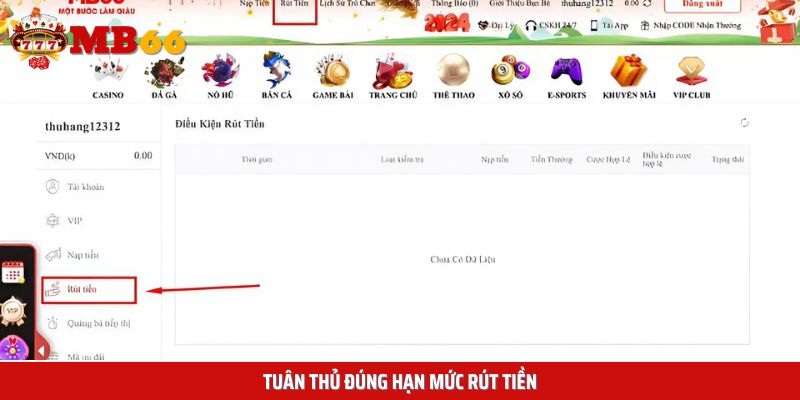 Tránh rút tiền vượt quá quy định của nhà cái