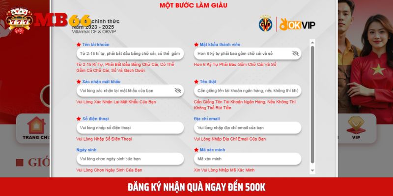 Hướng dẫn cách nhận quà tặng 500K khi đăng ký